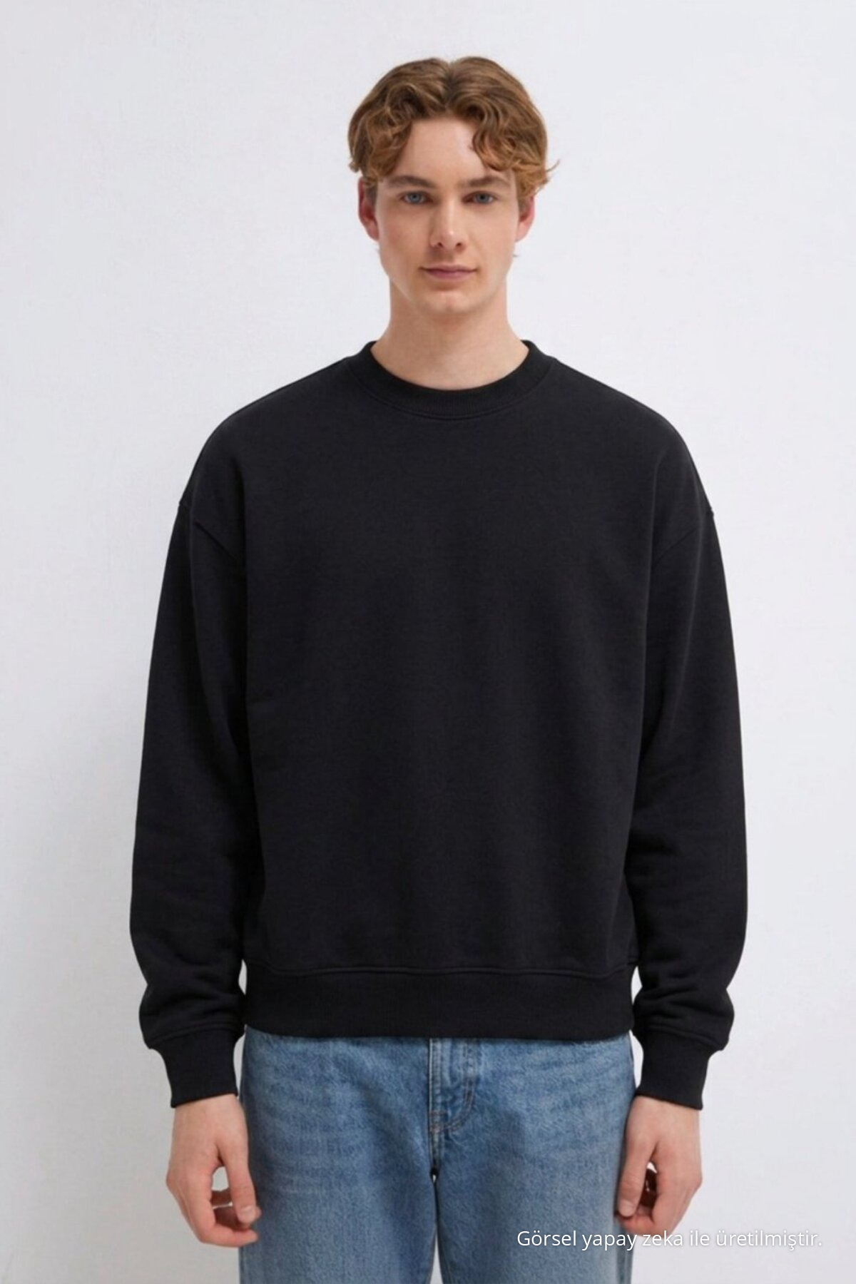 3 Adet Erkek 3 İplik Kalın Kışlık Premium Sweatshirt Bej 4