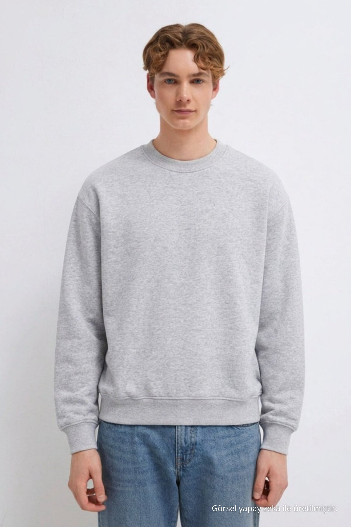 3 Adet Erkek 3 İplik Kalın Kışlık Premium Sweatshirt Gri 3