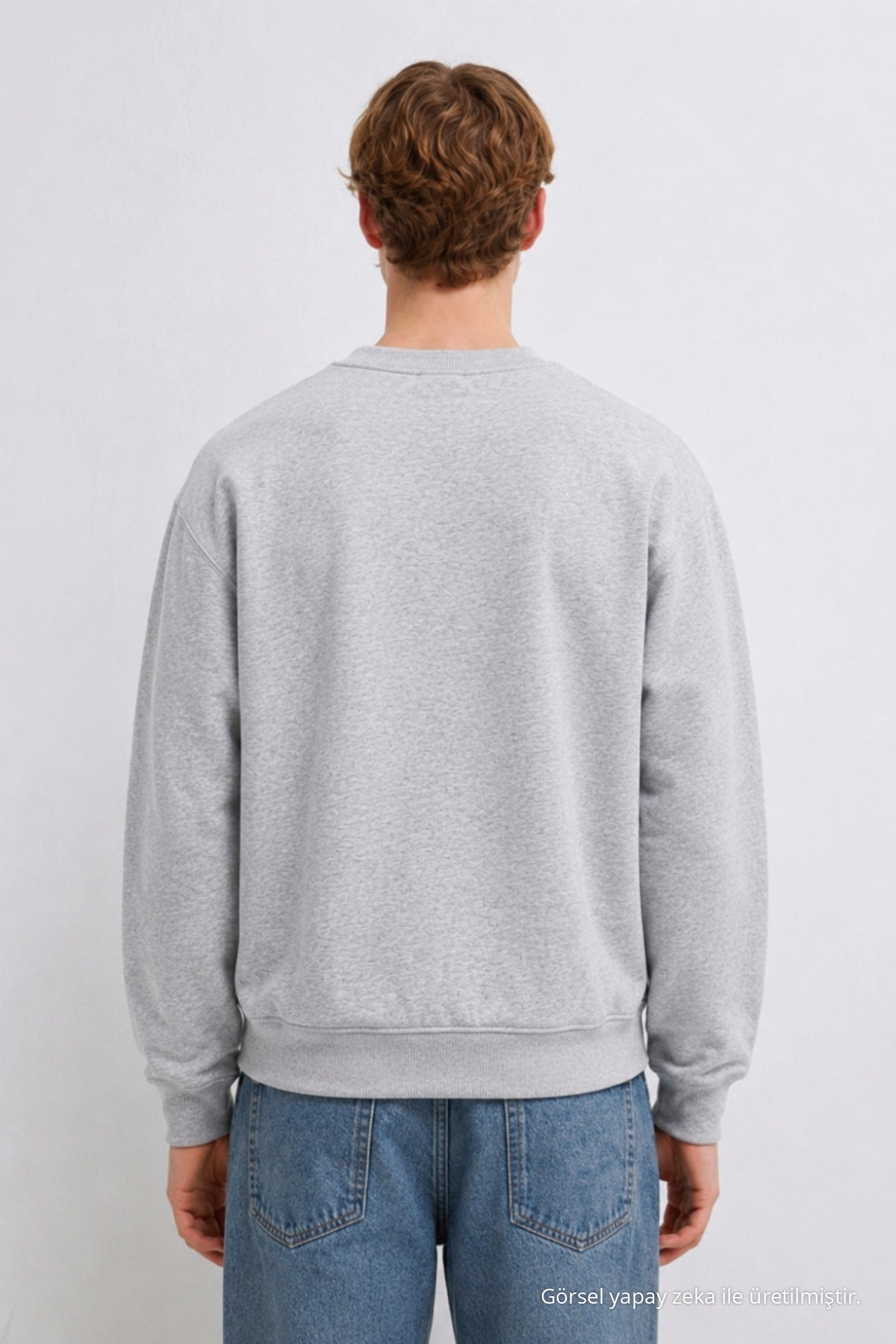 3 Adet Erkek 3 İplik Kalın Kışlık Premium Sweatshirt Gri 5