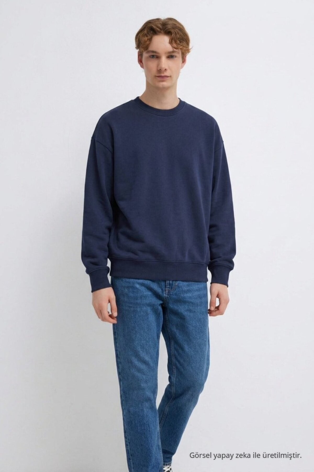 3 Adet Erkek 3 İplik Kalın Kışlık Premium Sweatshirt Krem 7