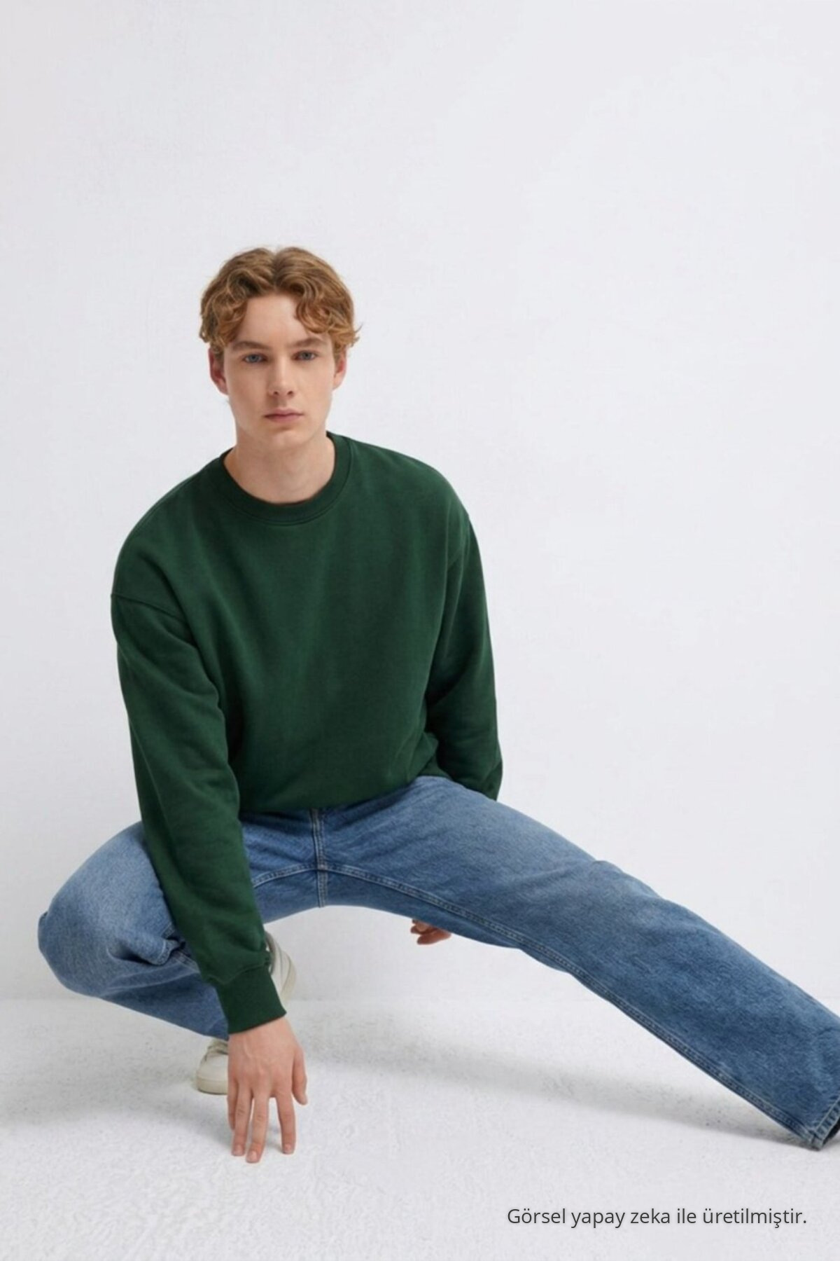 3 Adet Erkek 3 İplik Kalın Kışlık Premium Sweatshirt Mavi 7