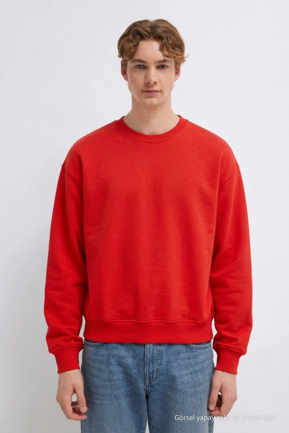 3 Adet Erkek 3 İplik Kalın Kışlık Premium Sweatshirt Mavi 3