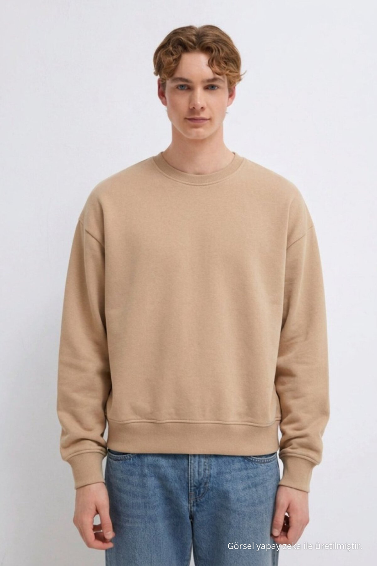 3 Adet Erkek 3 İplik Kalın Kışlık Premium Sweatshirt Sarı 3