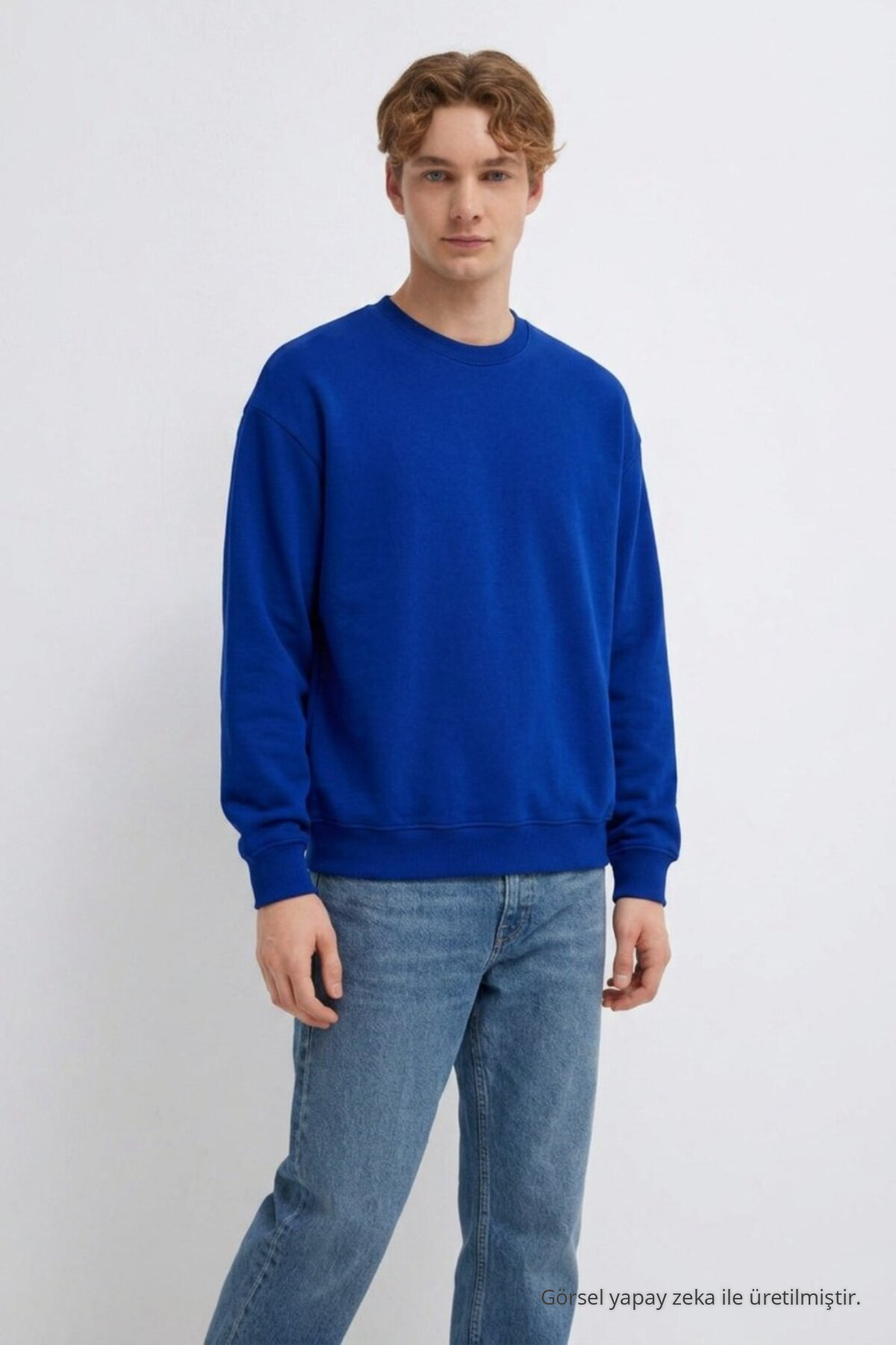 3 Adet Erkek 3 İplik Kalın Kışlık Premium Sweatshirt Sarı 4