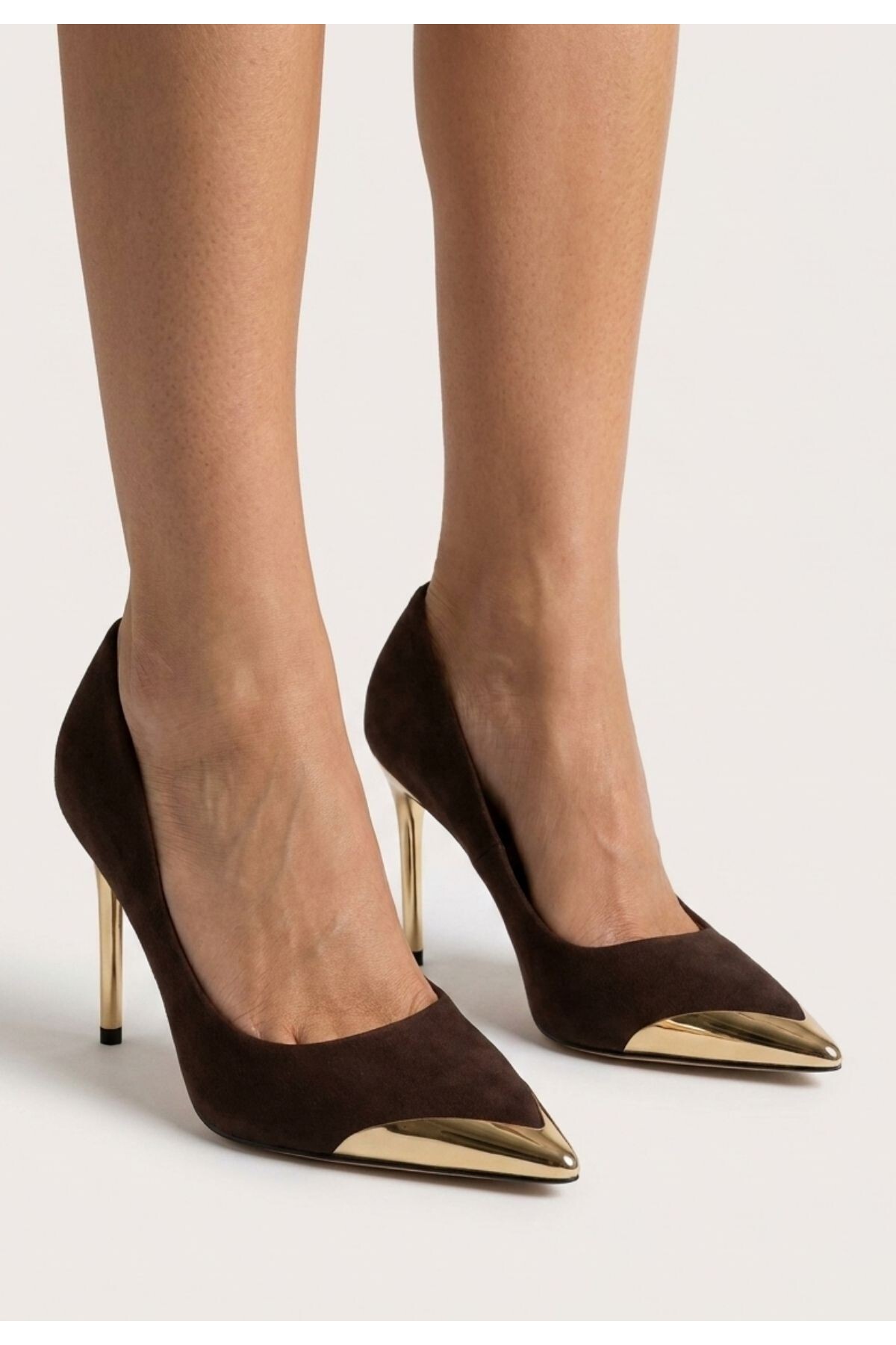 Alis Kahverengi Saten Stiletto Ayakkabı 3