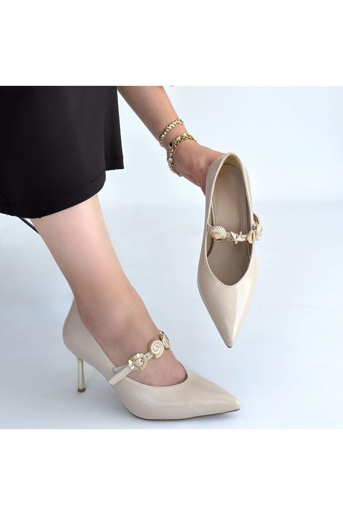 Conne Çok Renkli Cilt Stiletto Ayakkabı 4