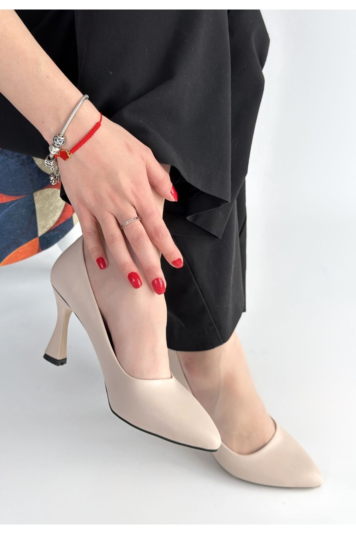 Ulba Çok Renkli Cilt Stiletto Ayakkabı 3