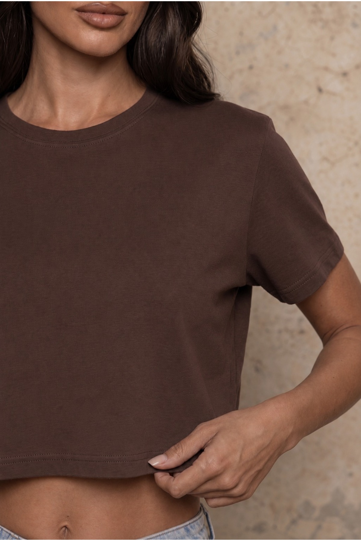 Kadın Yuvarlak Yaka Relaxed Fit Kısa Kol Basic 3 lü paket Crop T-Shirt çok renkli 7