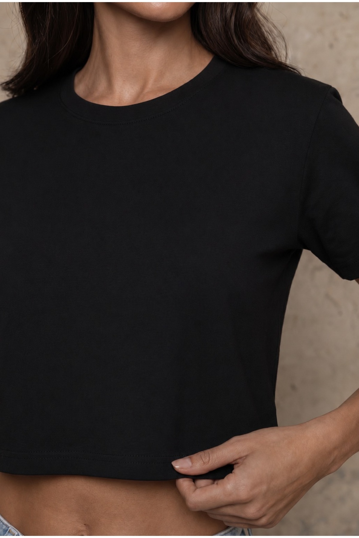 Kadın Yuvarlak Yaka Relaxed Fit Kısa Kol Basic 3 lü paket Crop T-Shirt çok renkli 4