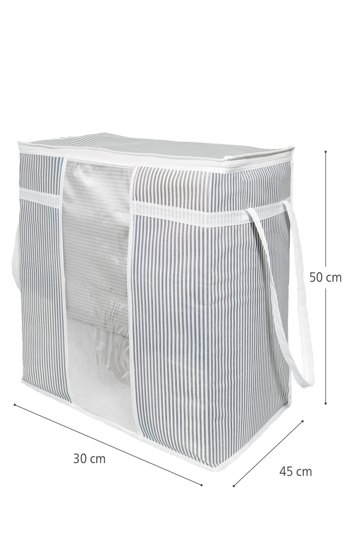 Pencereli Saklama Çantası Çizgili 50x45x30 Cm NoColor-9f8fdbcc 4