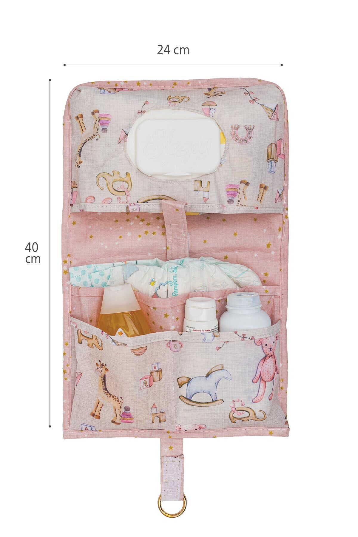 Baby Girl Pembe Alt Değişim Bakım Çantası 5