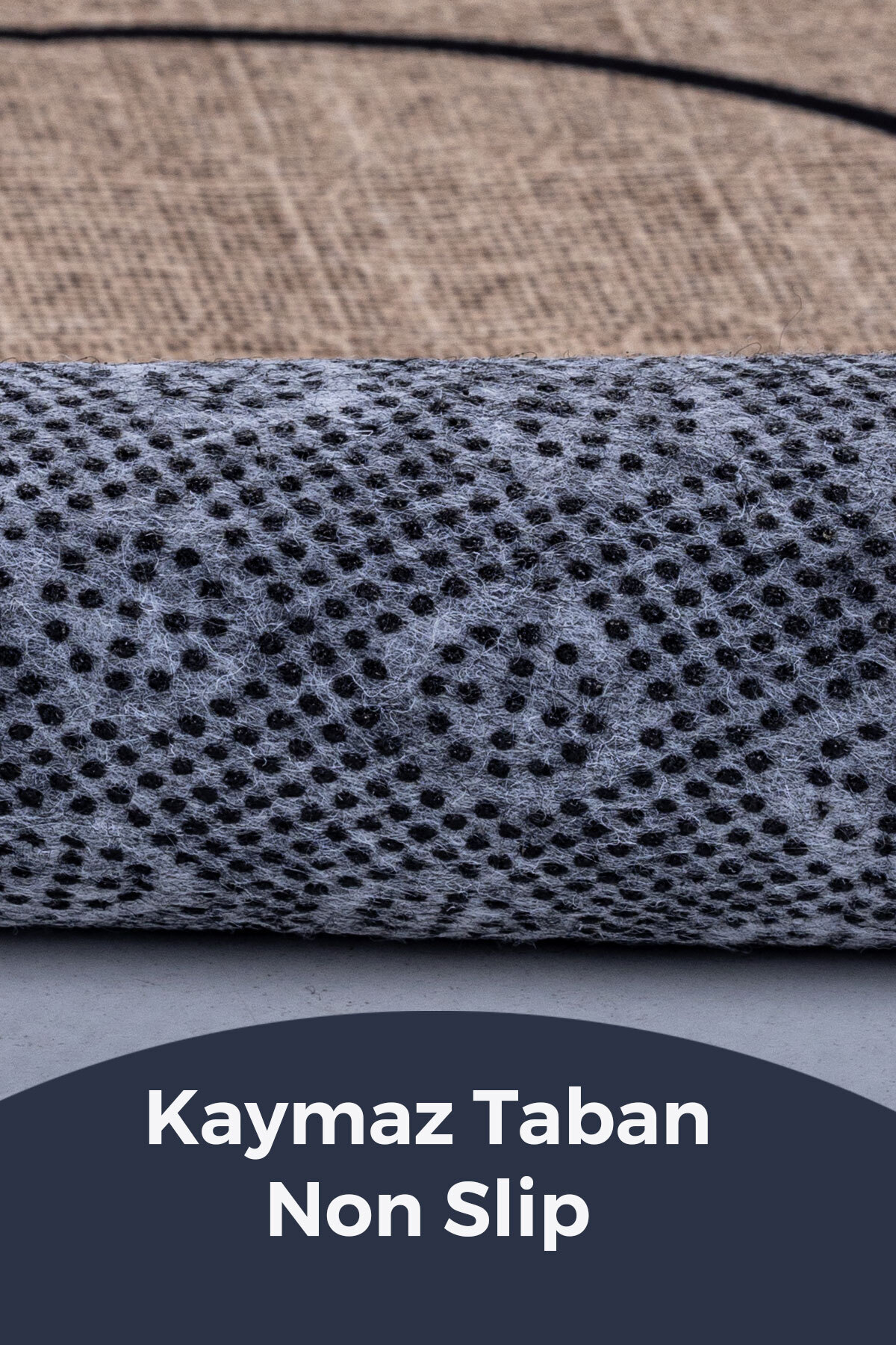 Baskılı 2’li Klozet Takımı Kaymaz Tabanlı Banyo Paspas Takımı Kahverengi 4