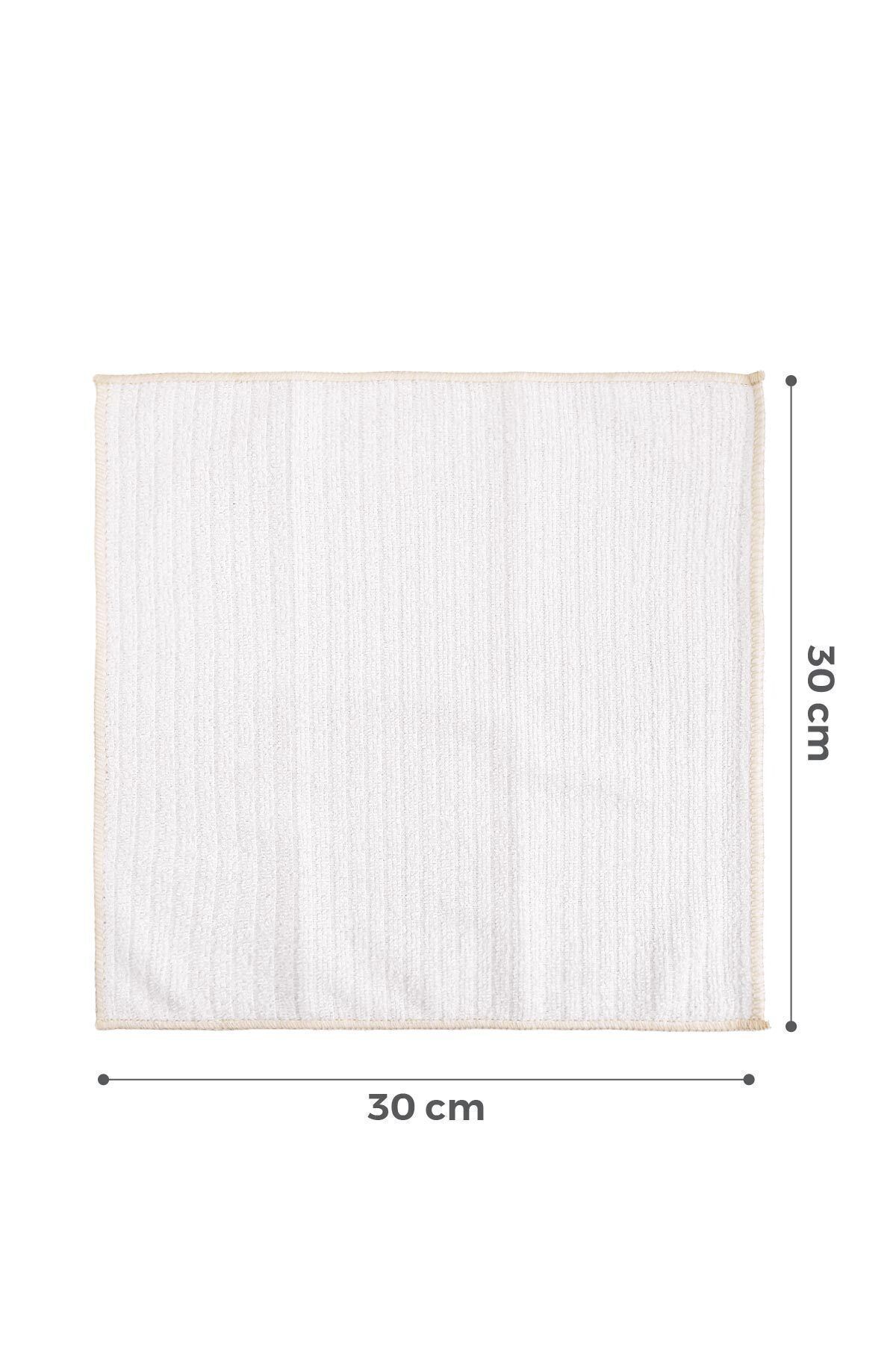 Mikrofiber 3 lü Temizlik Bezi 30x30 cm Füme Krem Bej 5