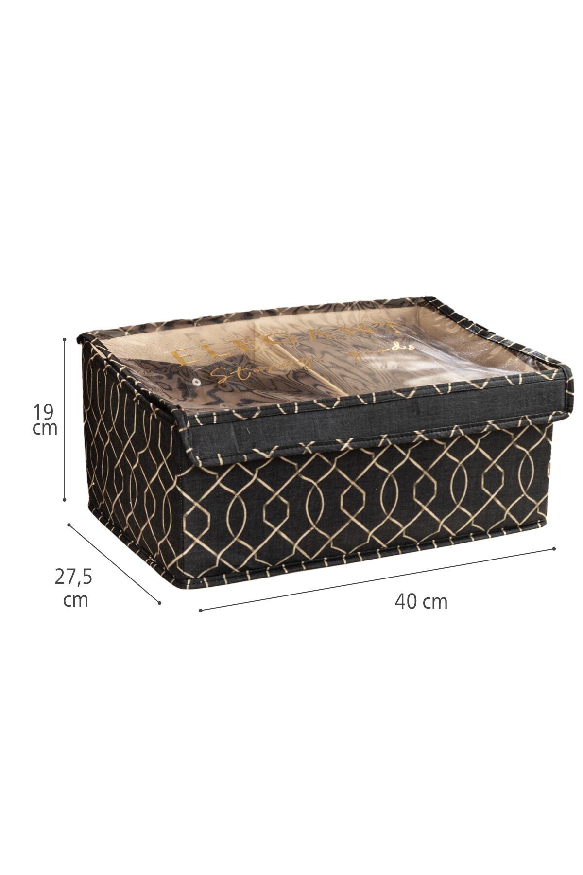 Elegant Pvc Kapaklı Maxi Kutu Siyah 8