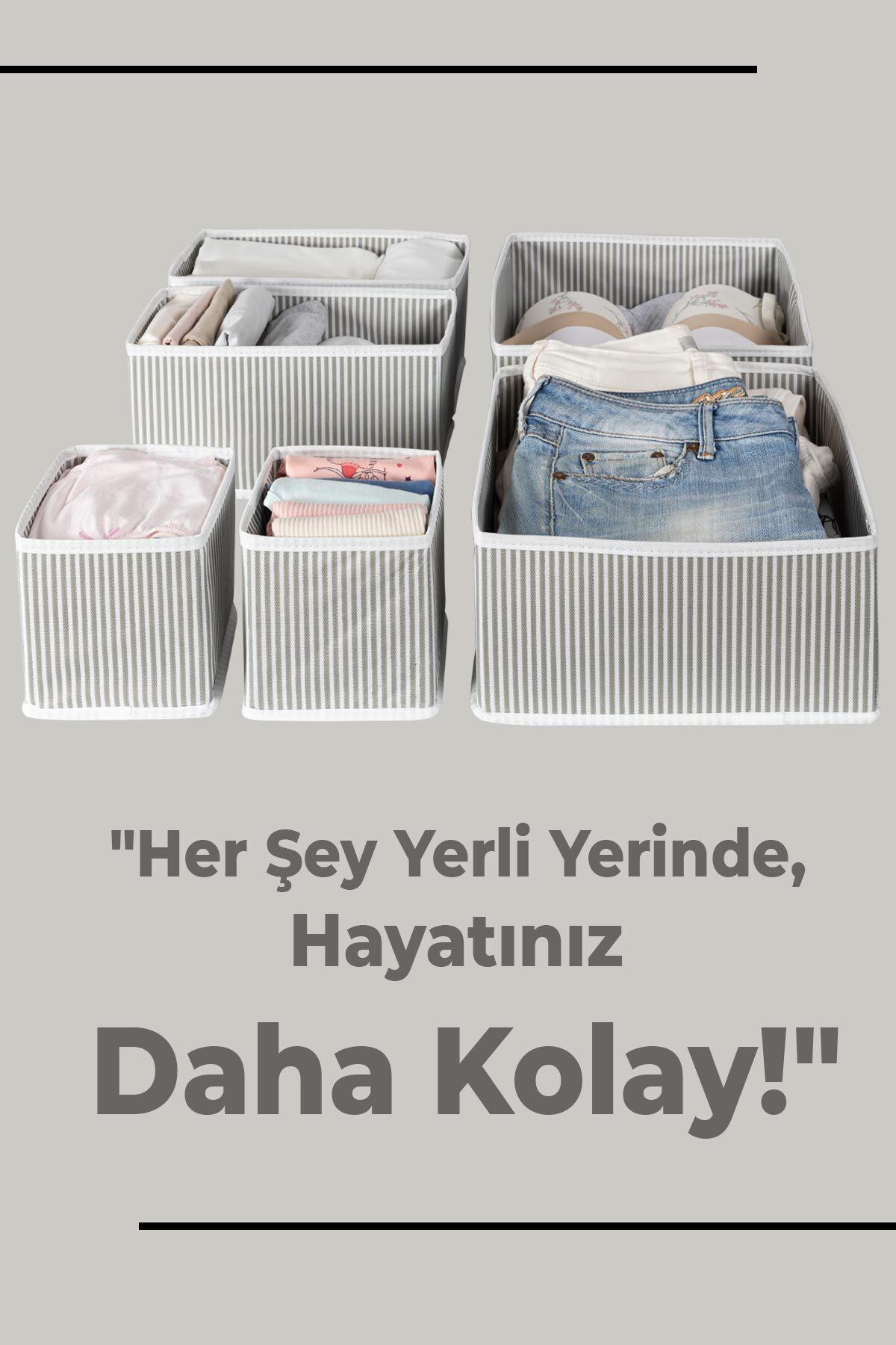 6 Lı Çekmece Düzenleyici Gri 6