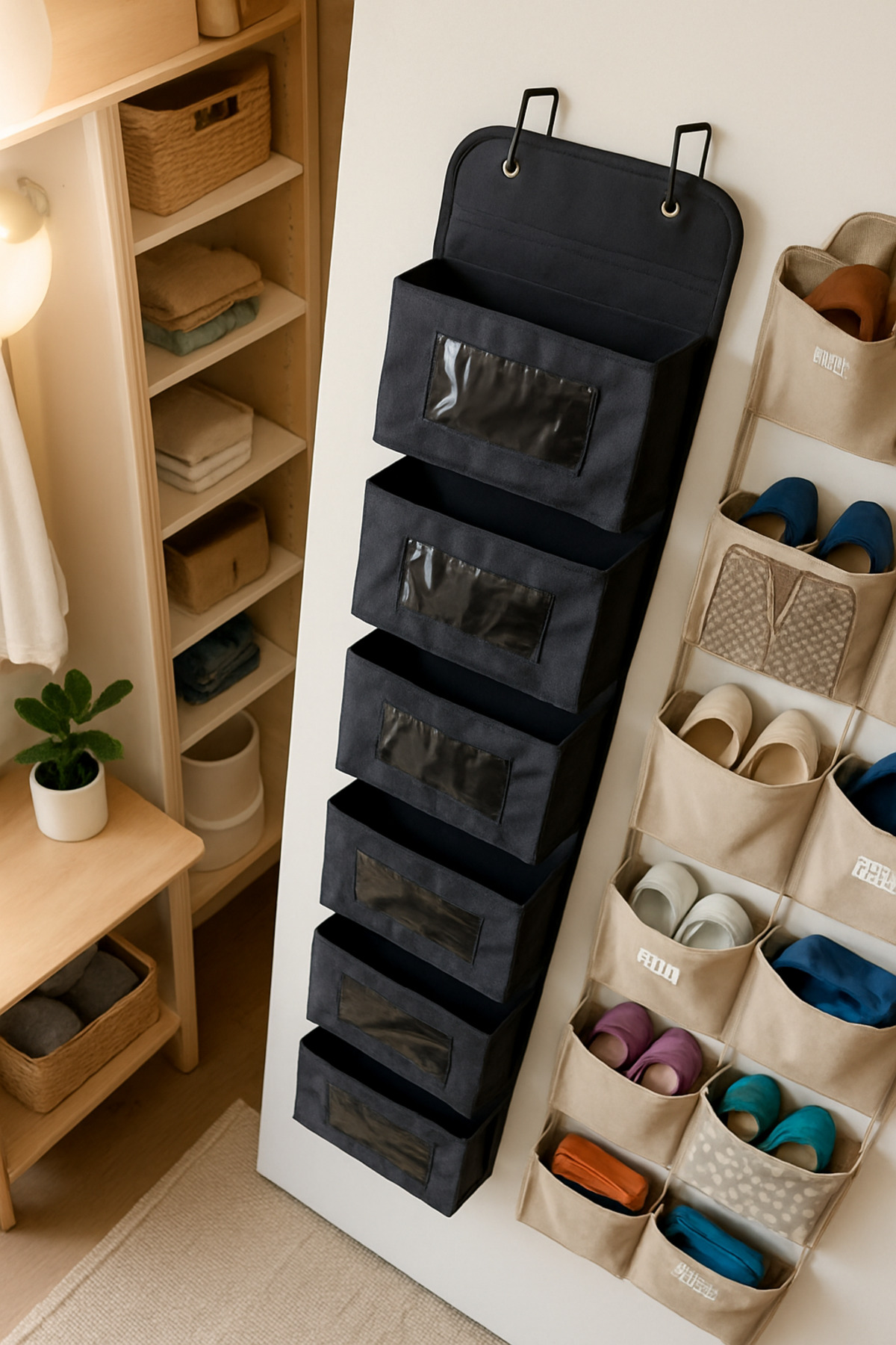 6 Katlı Askılı Organizer Siyah Raf Düzenleyici Hurç 6