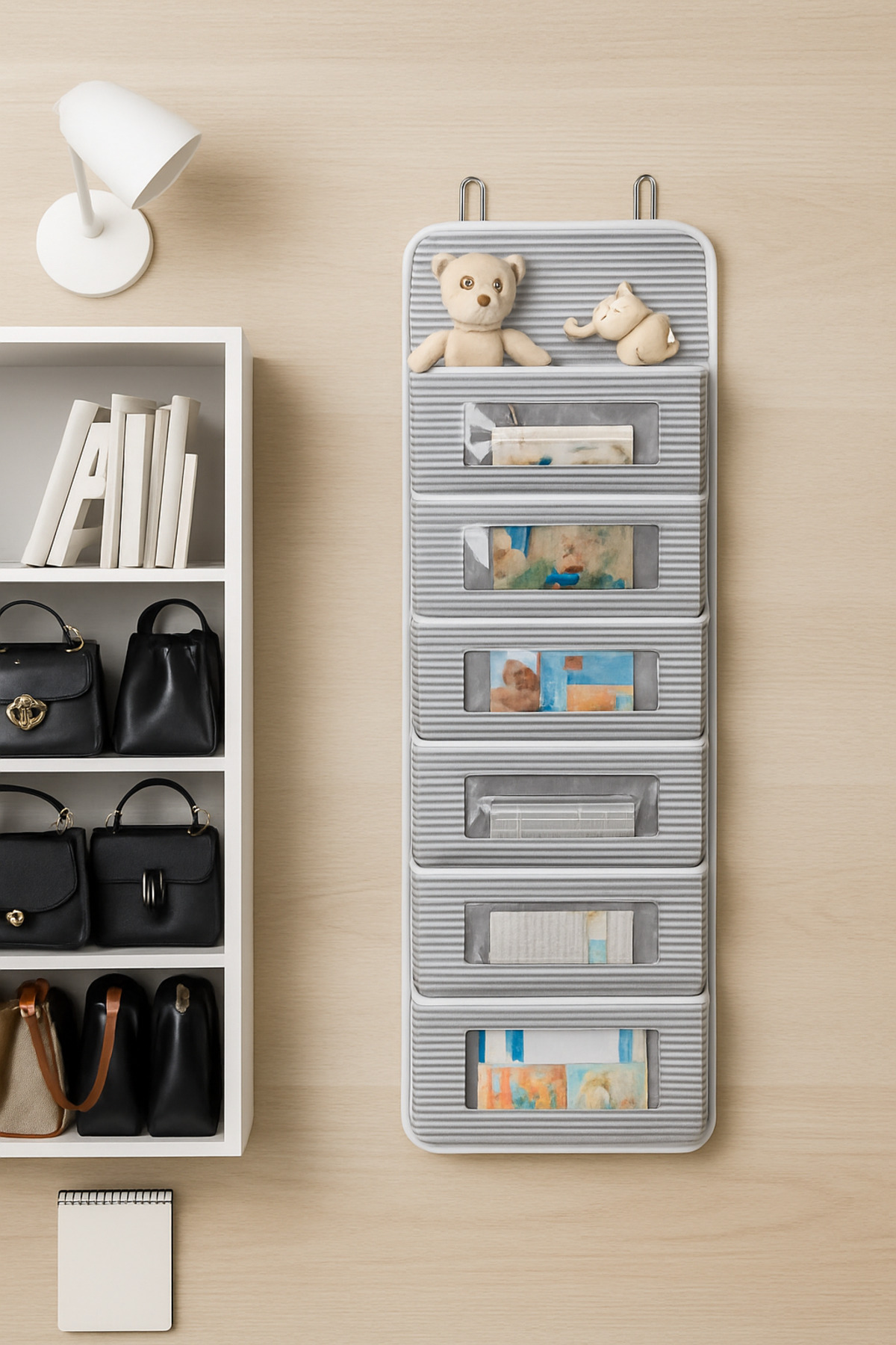 6 Katlı Bebek & Çocuk Odası Banyo Raf Düzenleyici Hurç Gri 4