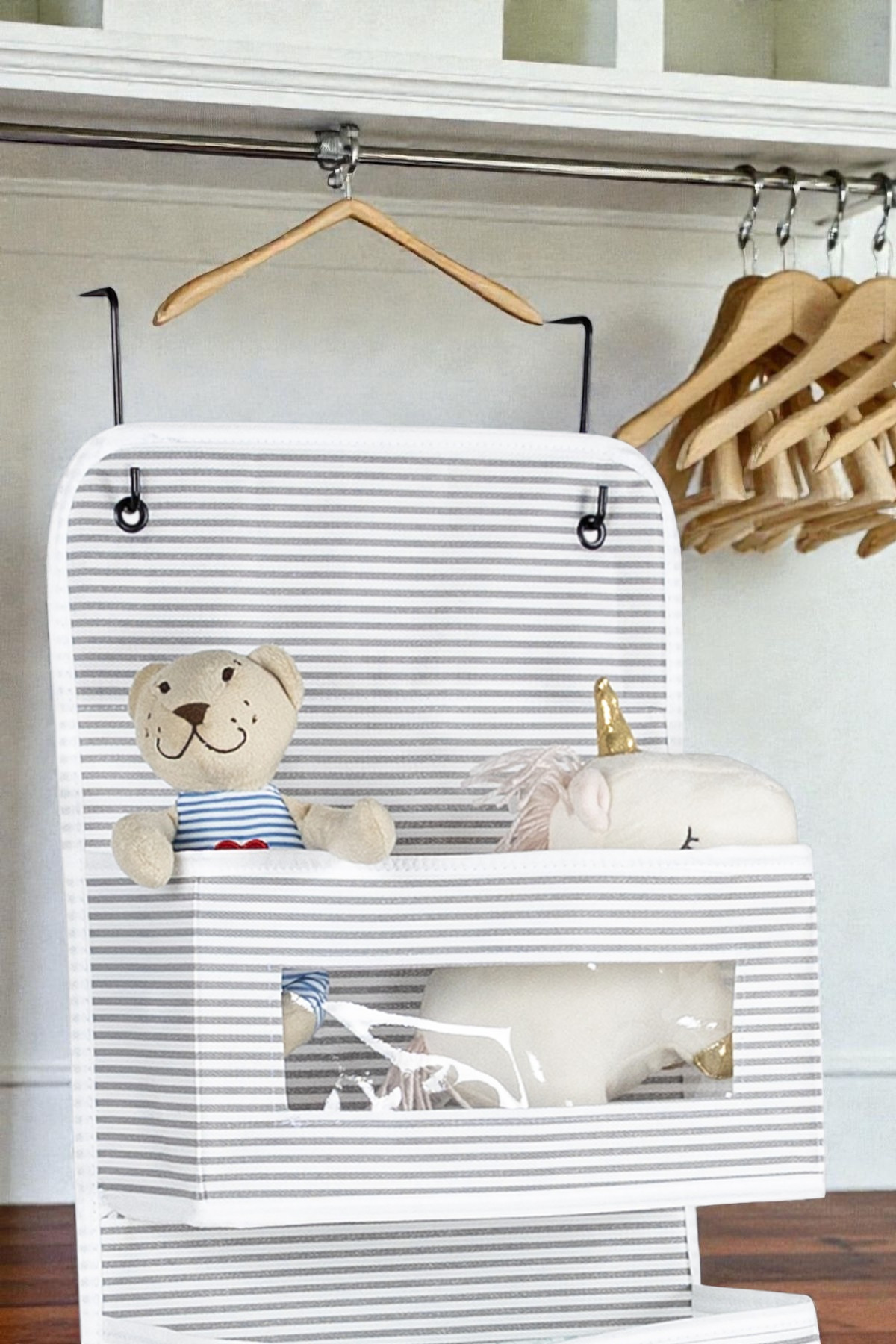 6 Katlı Çocuk Odası Banyo Askılı Raf Düzenleyici Hurç Gri 4
