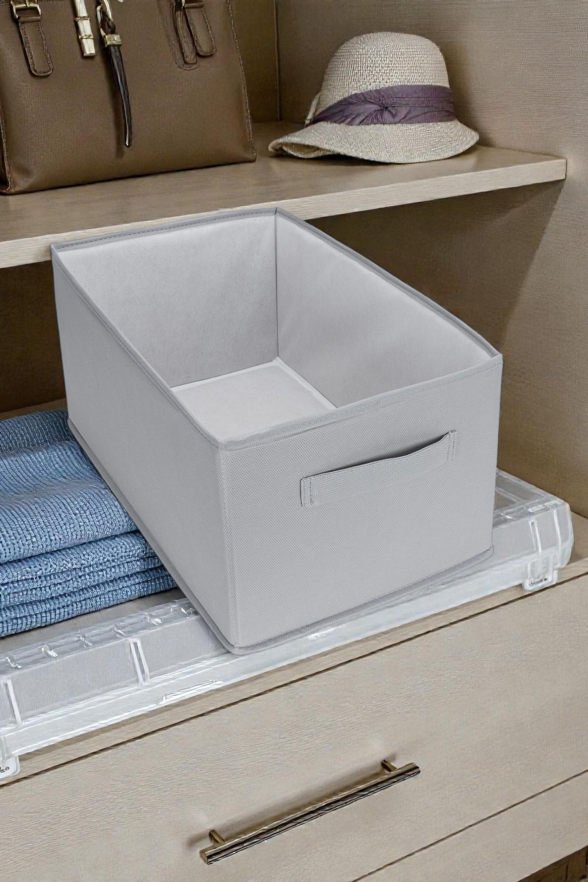 Tişört, Gömlek Ve Pantolon Dolap Düzenleyici Organizer Açık Gri 3