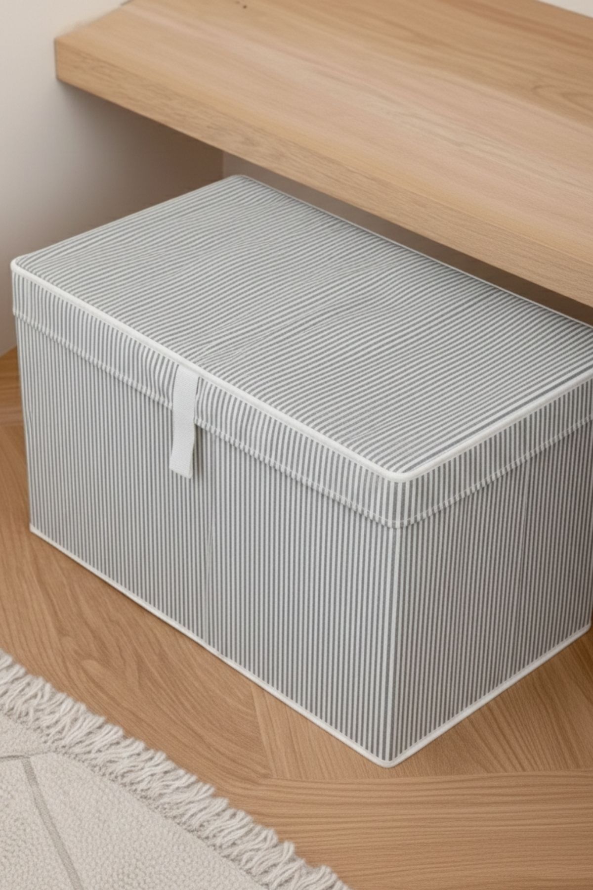 3 Adet Çok Renkli Organizer Mega Boy Giysi Kutu Hurç Antrasit-Gri-Kahve 6