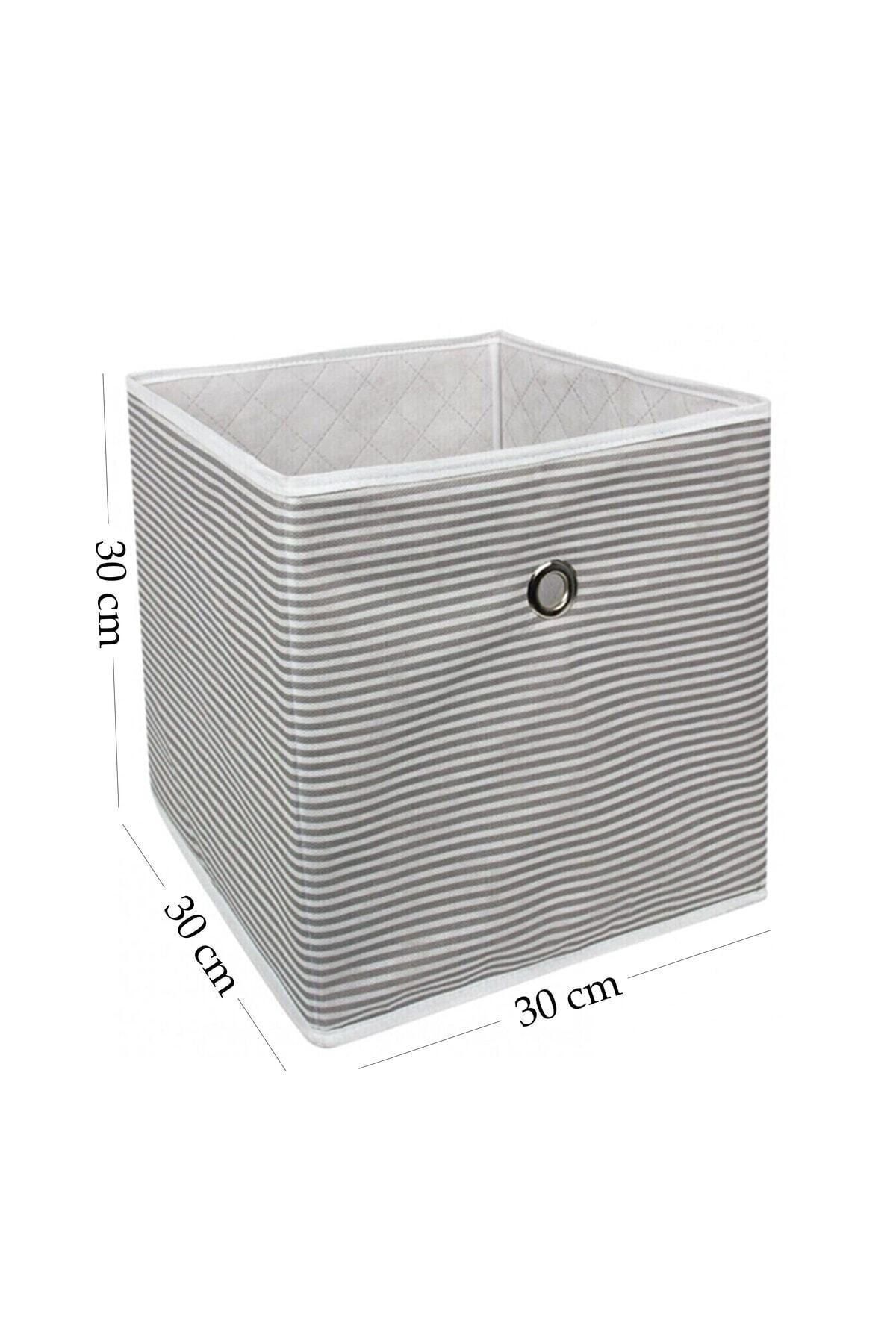 4 Adet Raf Düzenleyici Organizer Kutu Hurç 30x30x30 gri 5