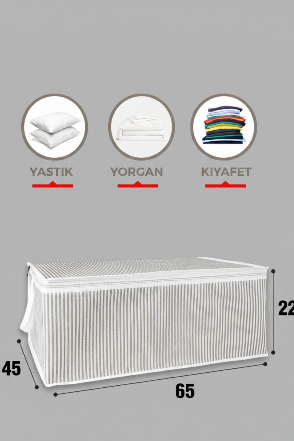 Hurç Baza Hurcu  65 x 45 x 22 cm Gri 6