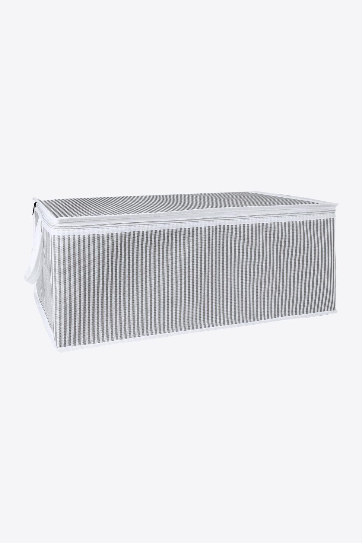3 Adet Hurç Baskılı Hurç 50 x 30 x 20 cm Yastık Kıyafet Battaniye Hurcu Gri 5