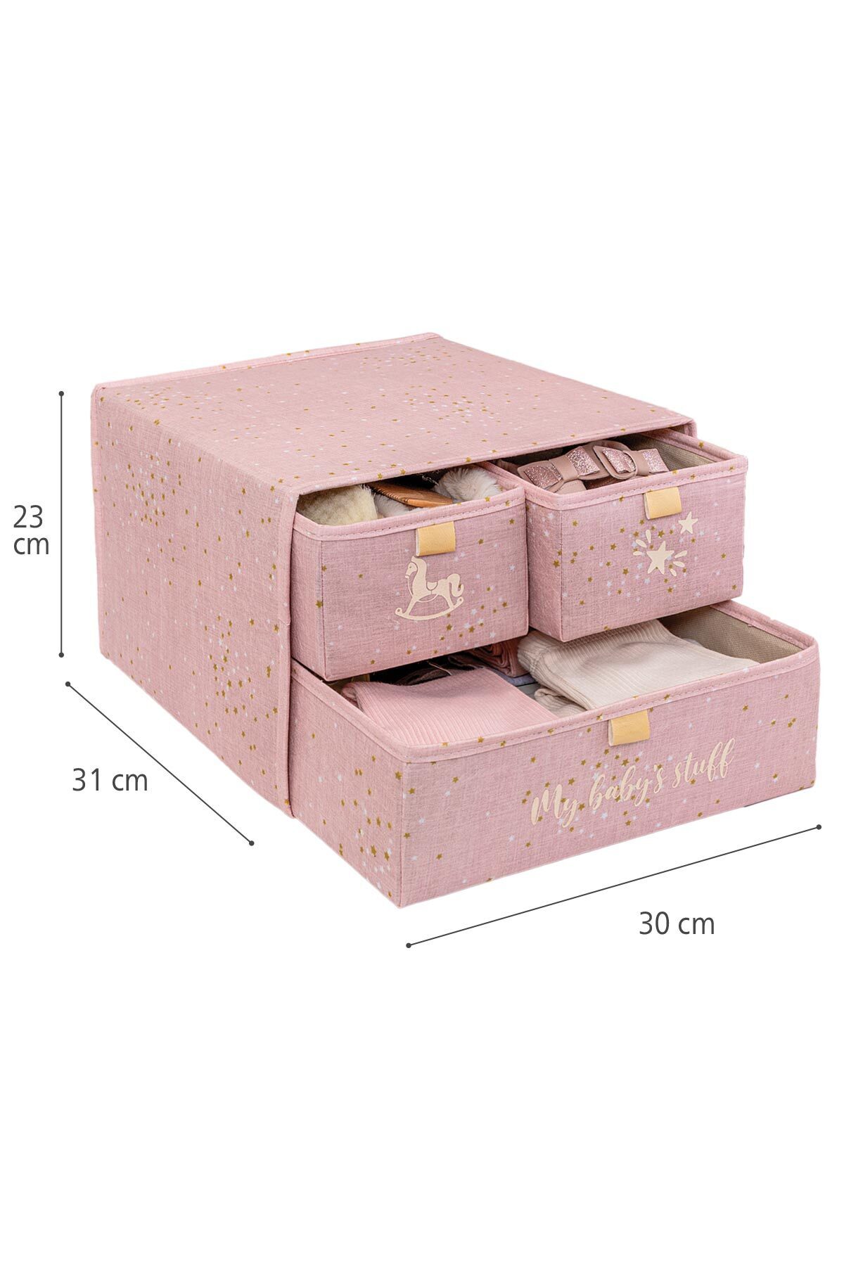 Baby 3 Bölmeli Çekmece Pembe 3