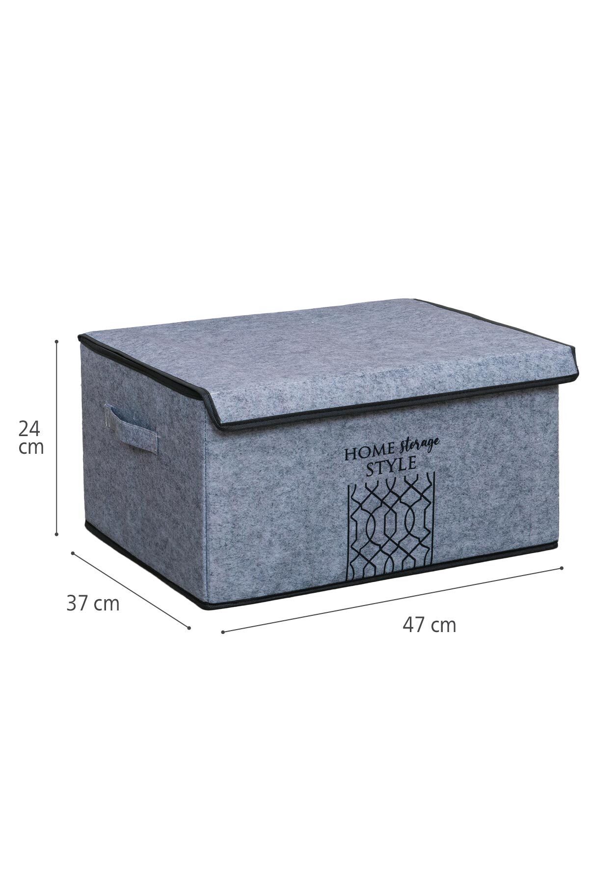 Keçe Kapaklı Düzenleyici Maxi Kutu Hurç GRİ 47x37x24 5