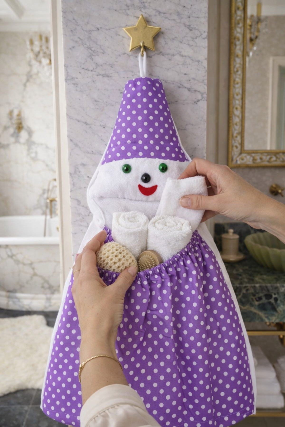 Banyo Dolabı Düzenleyici Trend Organizer Mor Poşetlik 5