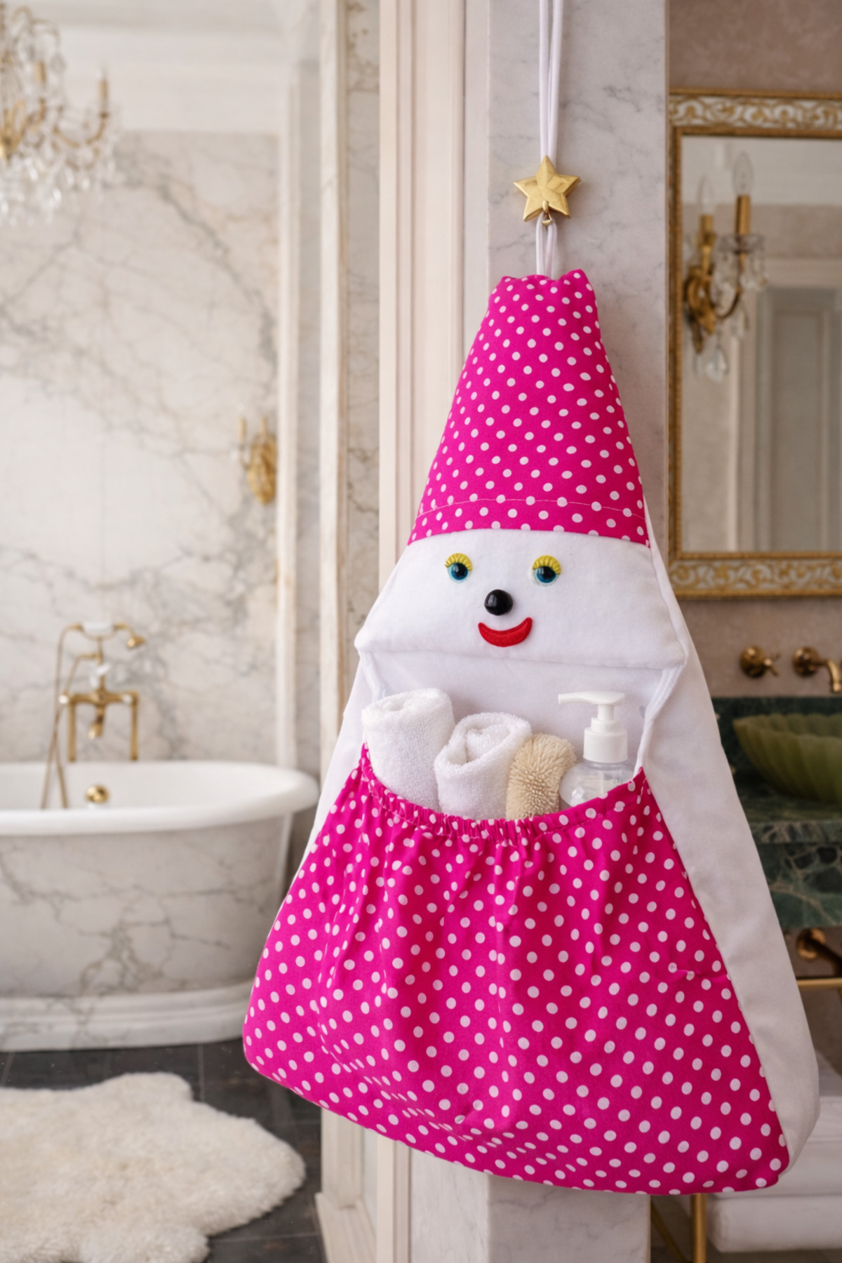 Banyo Dolabı Düzenleyici Trend Organizer Pembe Poşetlik 4