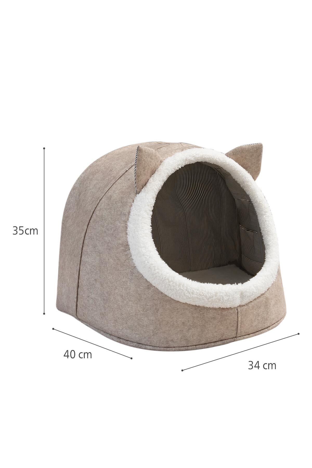 Şık Kapalı Keçe Kedi Ve Köpek Evi Yatağı 4