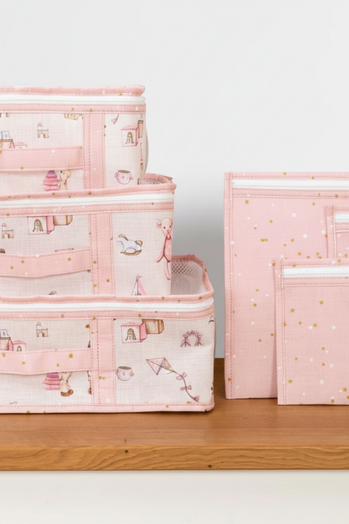 Bebek 6 Lı Valiz İçi Düzenleyici Organizer Seyehat Seti Pembe 6