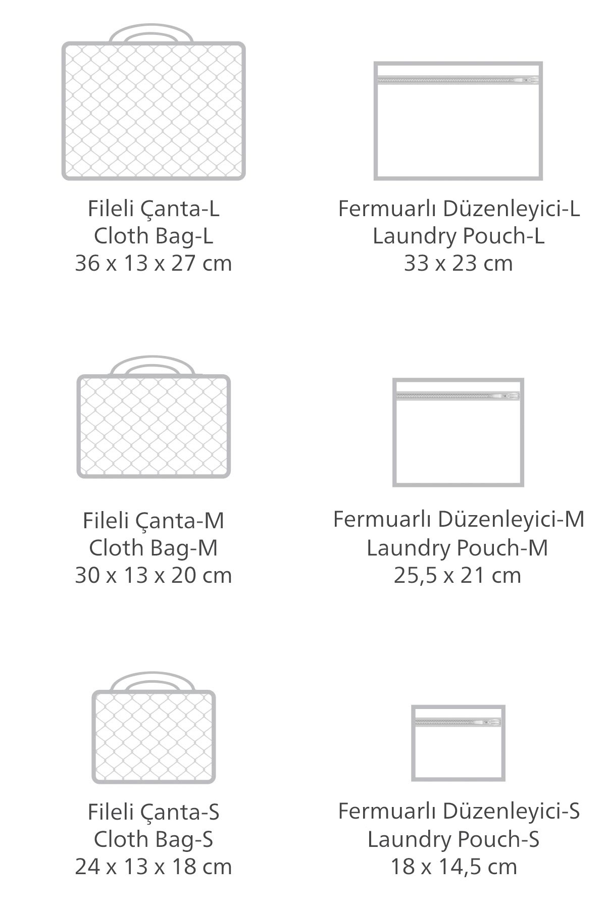 Gri Deri Detaylı 6 Lı Valiz İçi Düzenleyici Organizer Seti 5