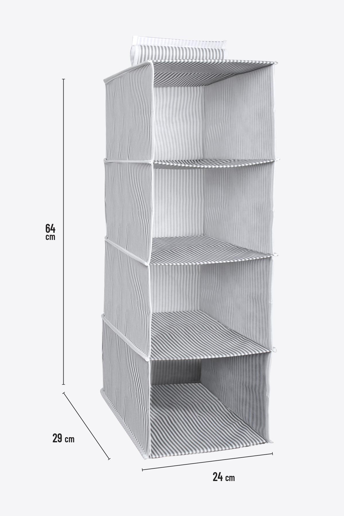 Nano Teknoloji Kumaş Dolap Düzenleyici 24x29x64cm GRİ 4