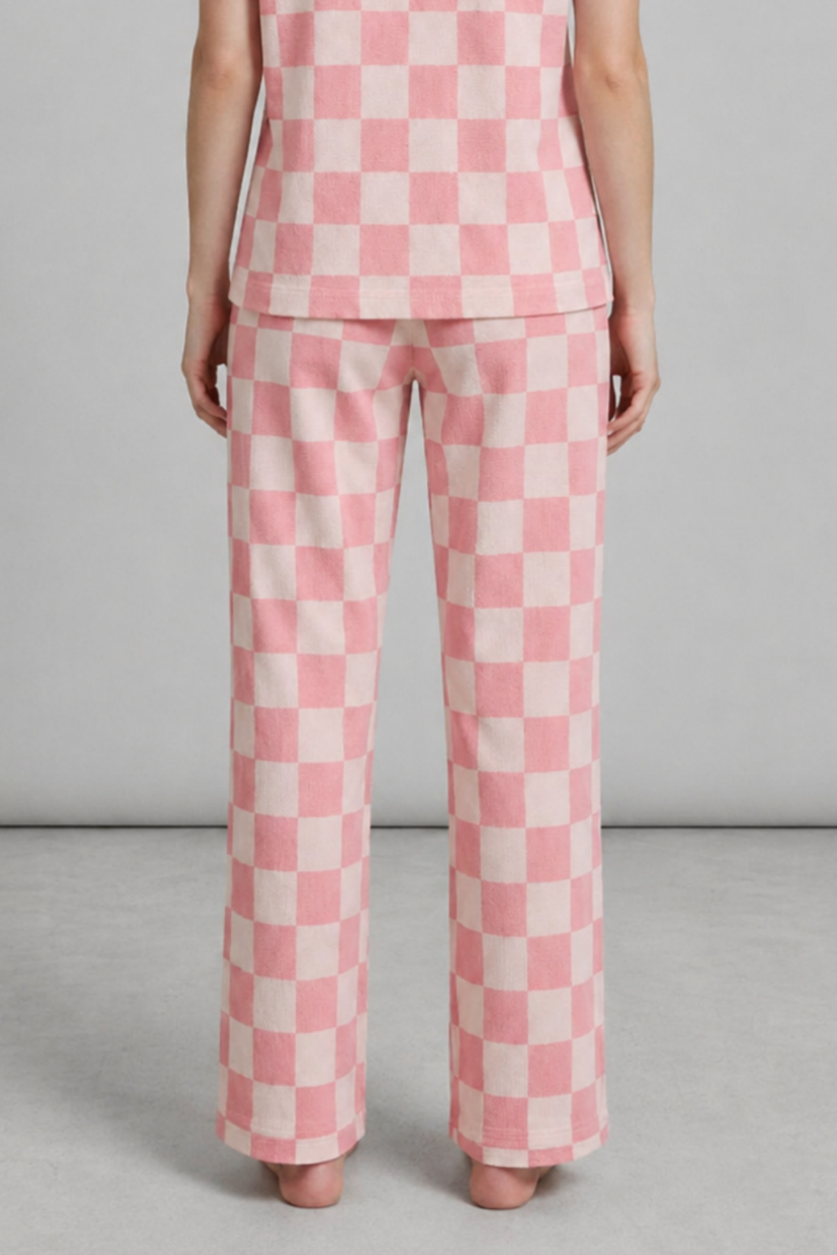 Kadın Kısa Kollu Rahat Pembe Pijama Takımı 4727 6