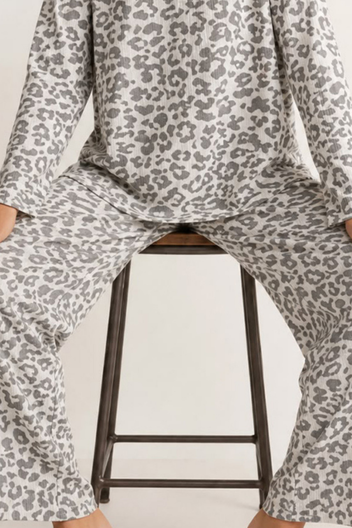 Kadın Comfort Esnek Gri Pijama Takımı 4763 6