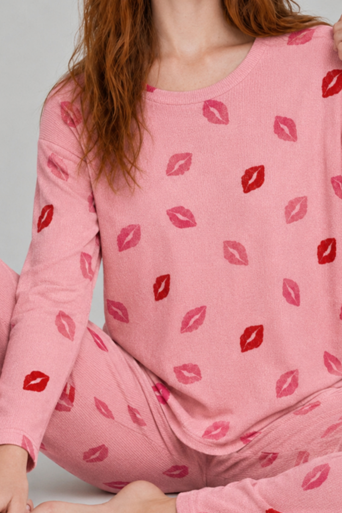 Kadın Comfort Esnek Pembe Pijama Takımı 4688 6