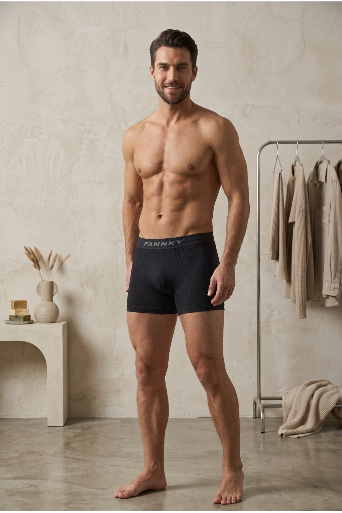 Erkek Casual Comfort Günlük 2 Li Siyah Boxer 5