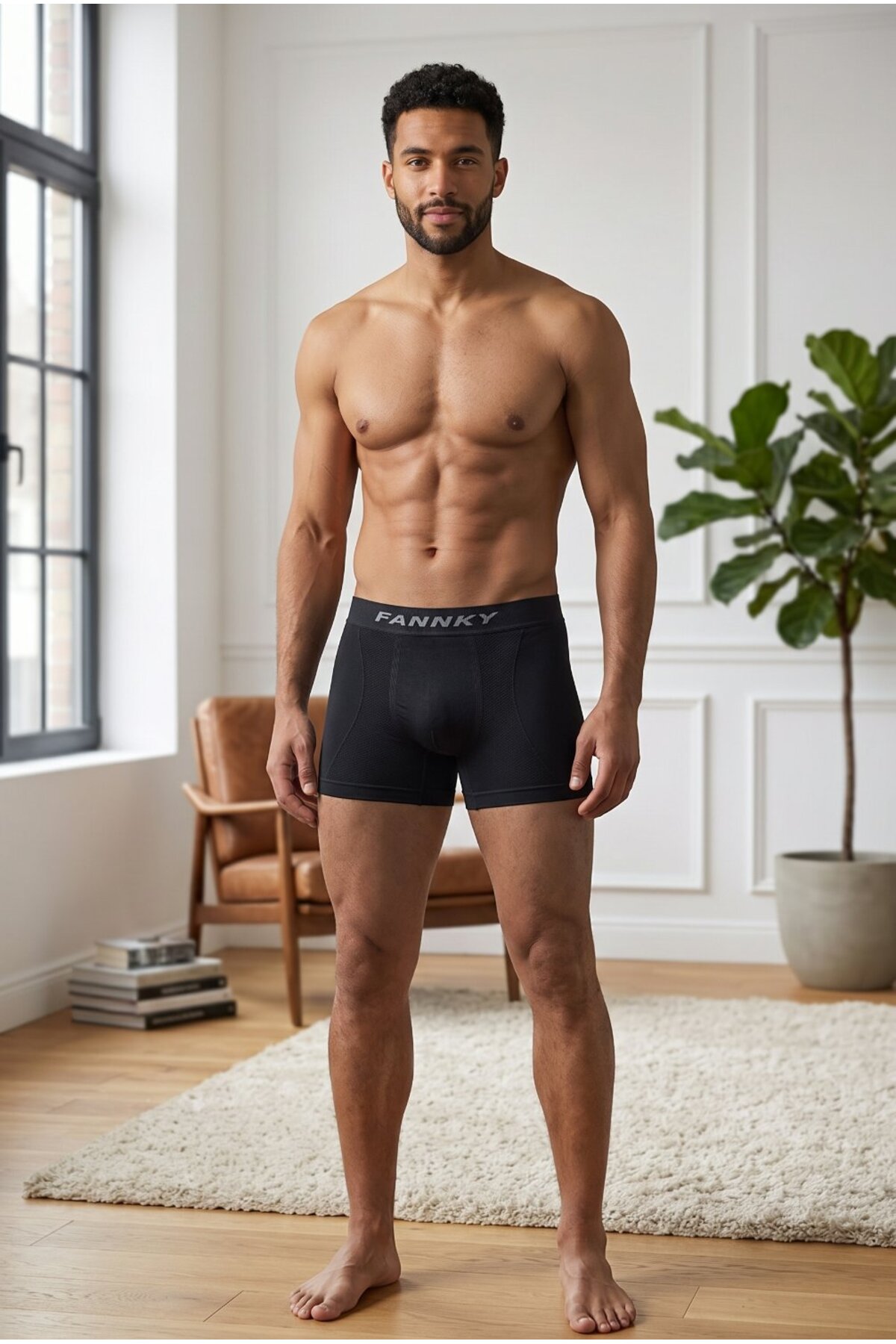 Erkek Rahat Esnek Seamless 2 Li Boxer Bej 5