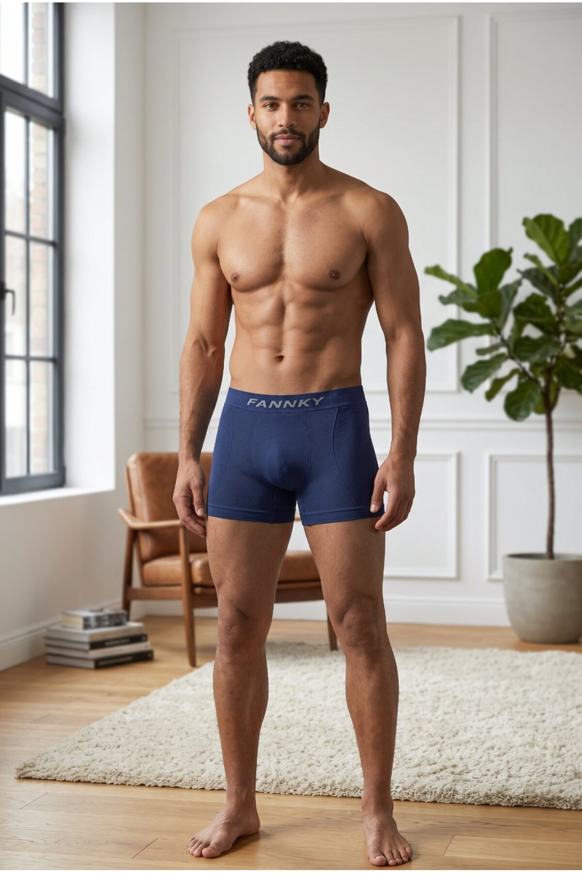 Erkek Rahat Esnek Seamless 2 Li Boxer Krem 5