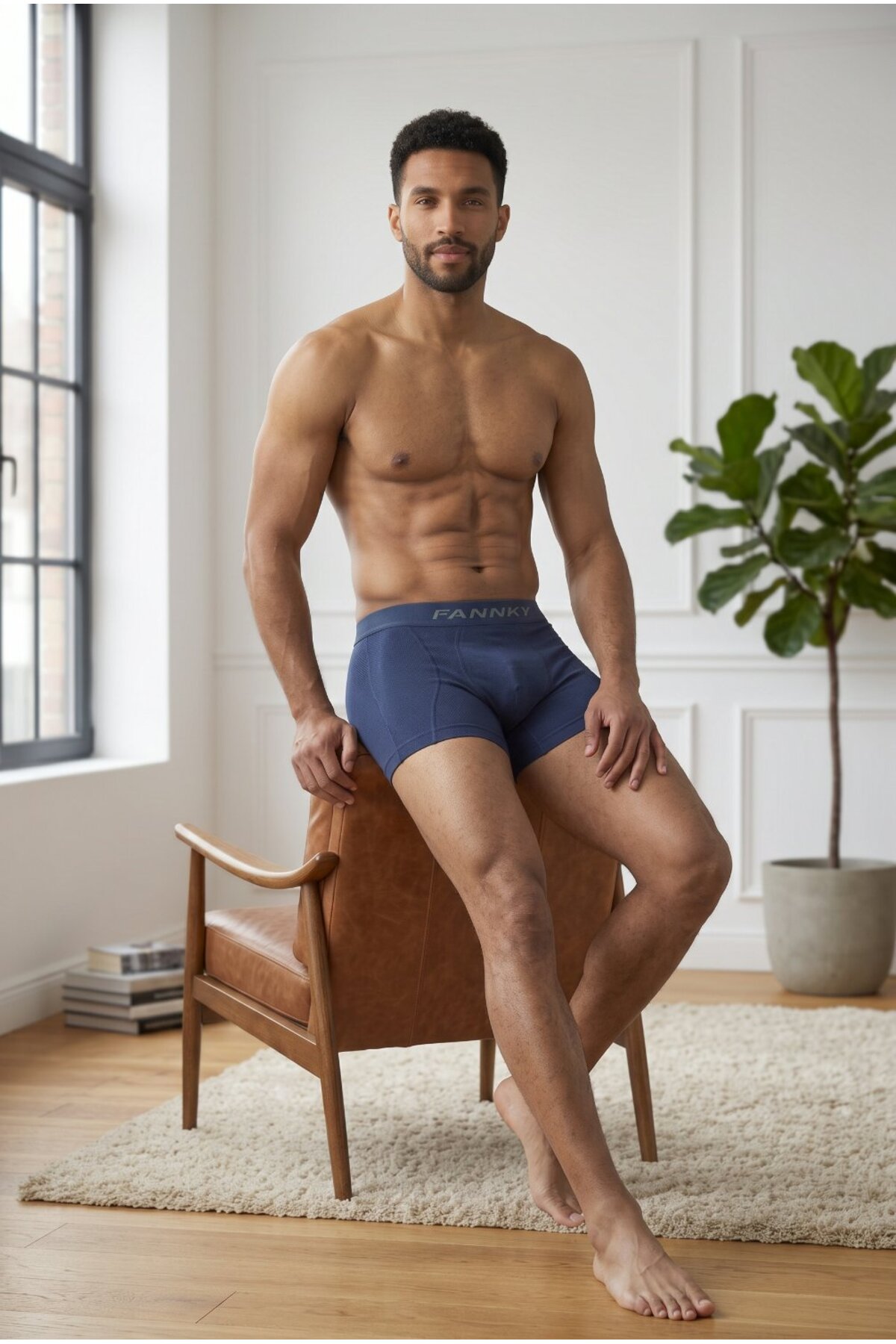 Erkek Rahat Esnek Seamless 2 Li Lacivert Boxer 6