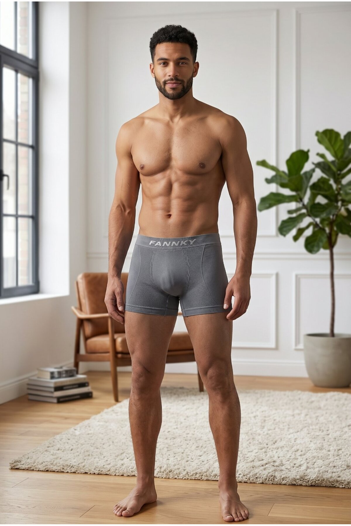Erkek Rahat Esnek Seamless 2 Li Boxer Ten 3