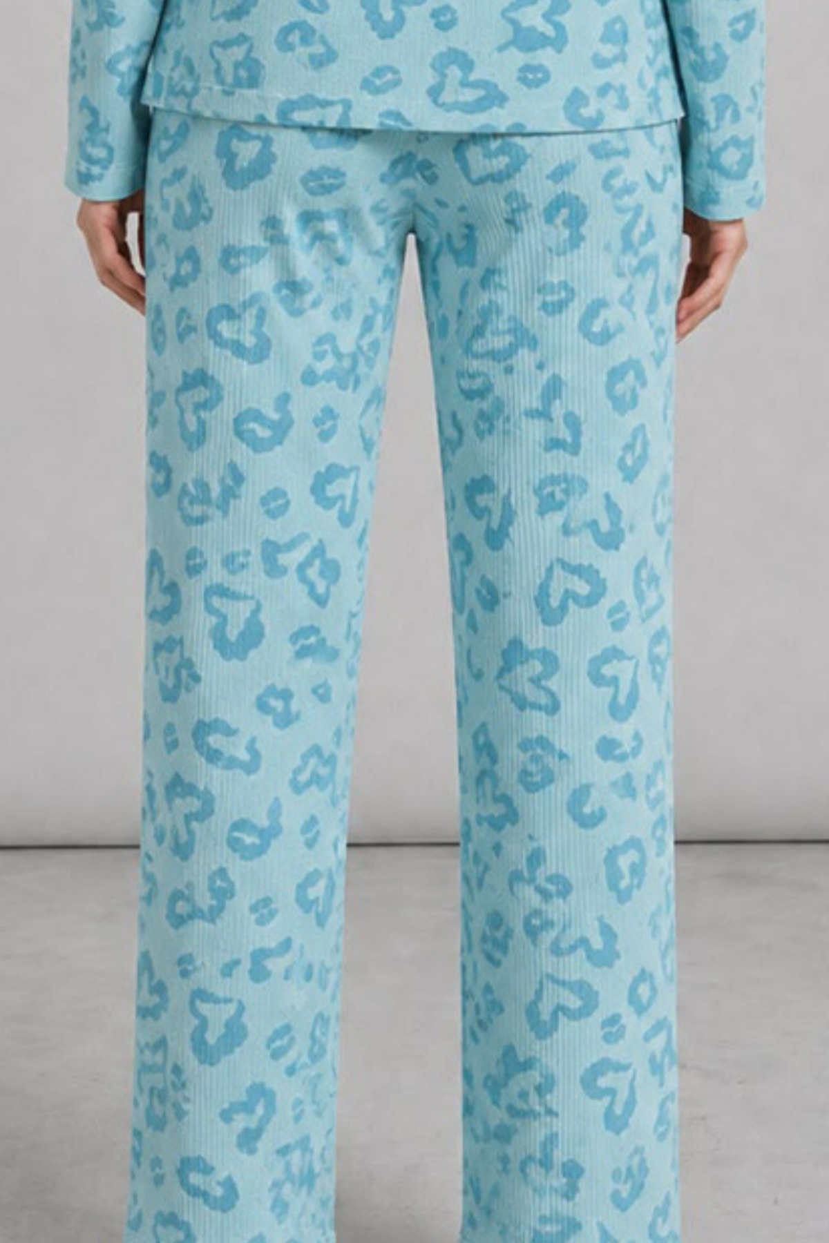 Kadın Desenli Uzun Kollu Mint Yeşili Pijama Takımı 4760 6