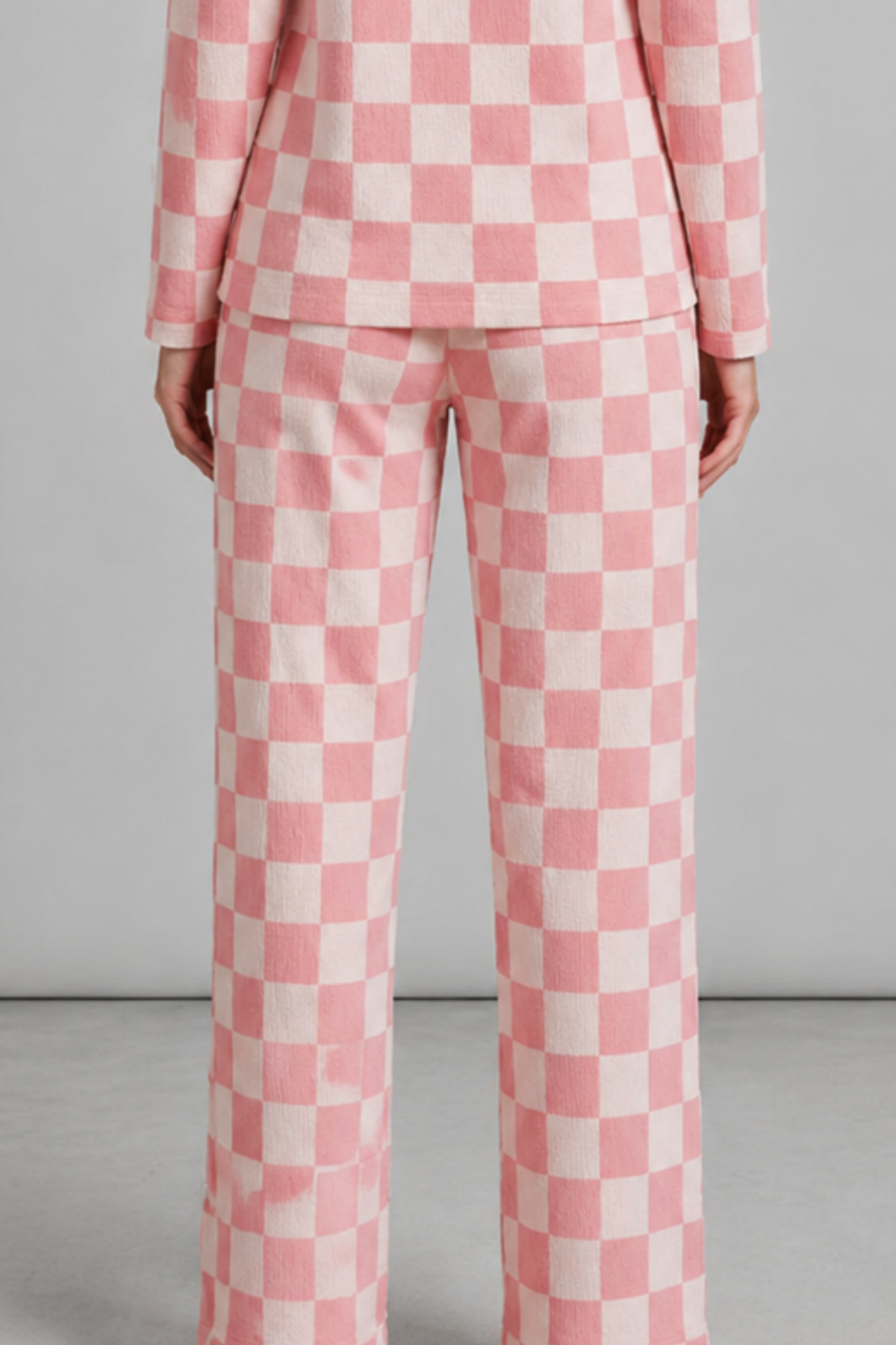 Kadın Çizgili Regular Fit Pembe Pijama Takımı 4691 5