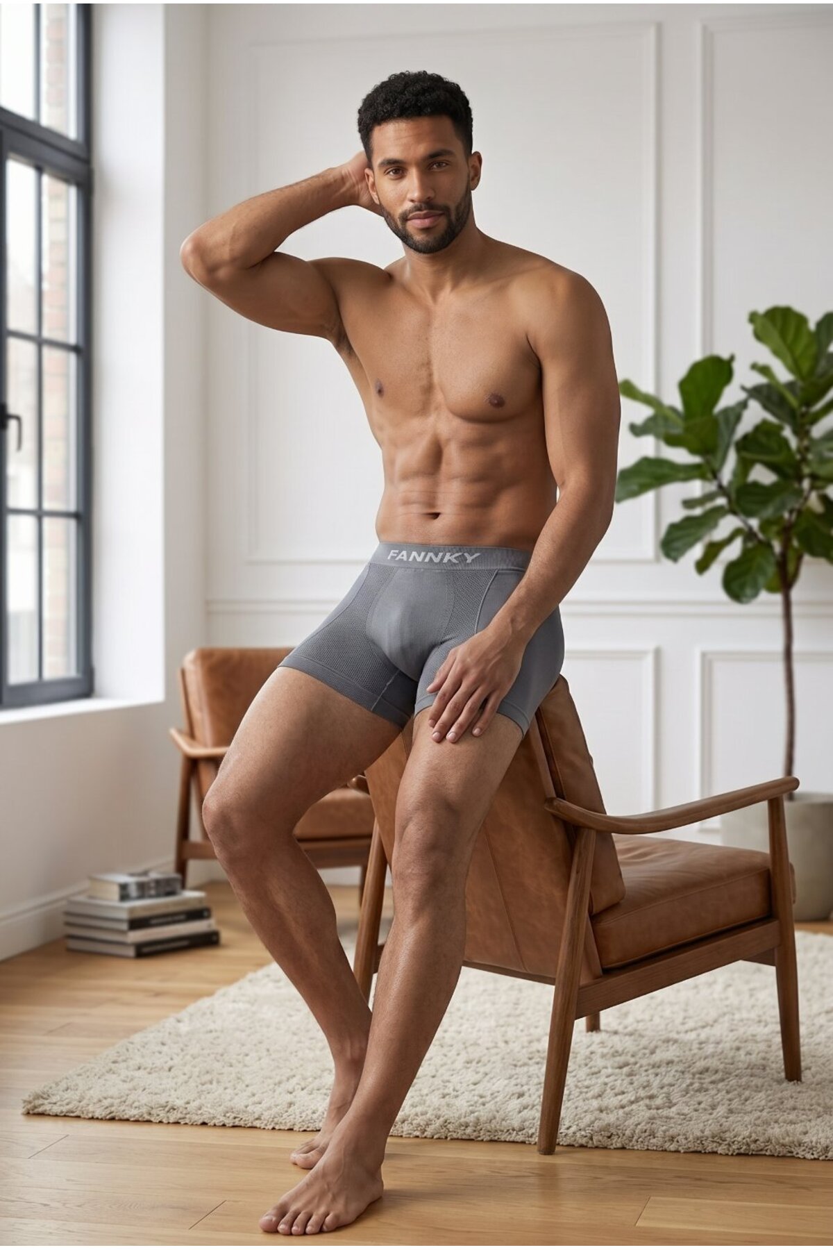 Erkek Rahat Esnek Seamless 3 Lü Boxer Ten 4