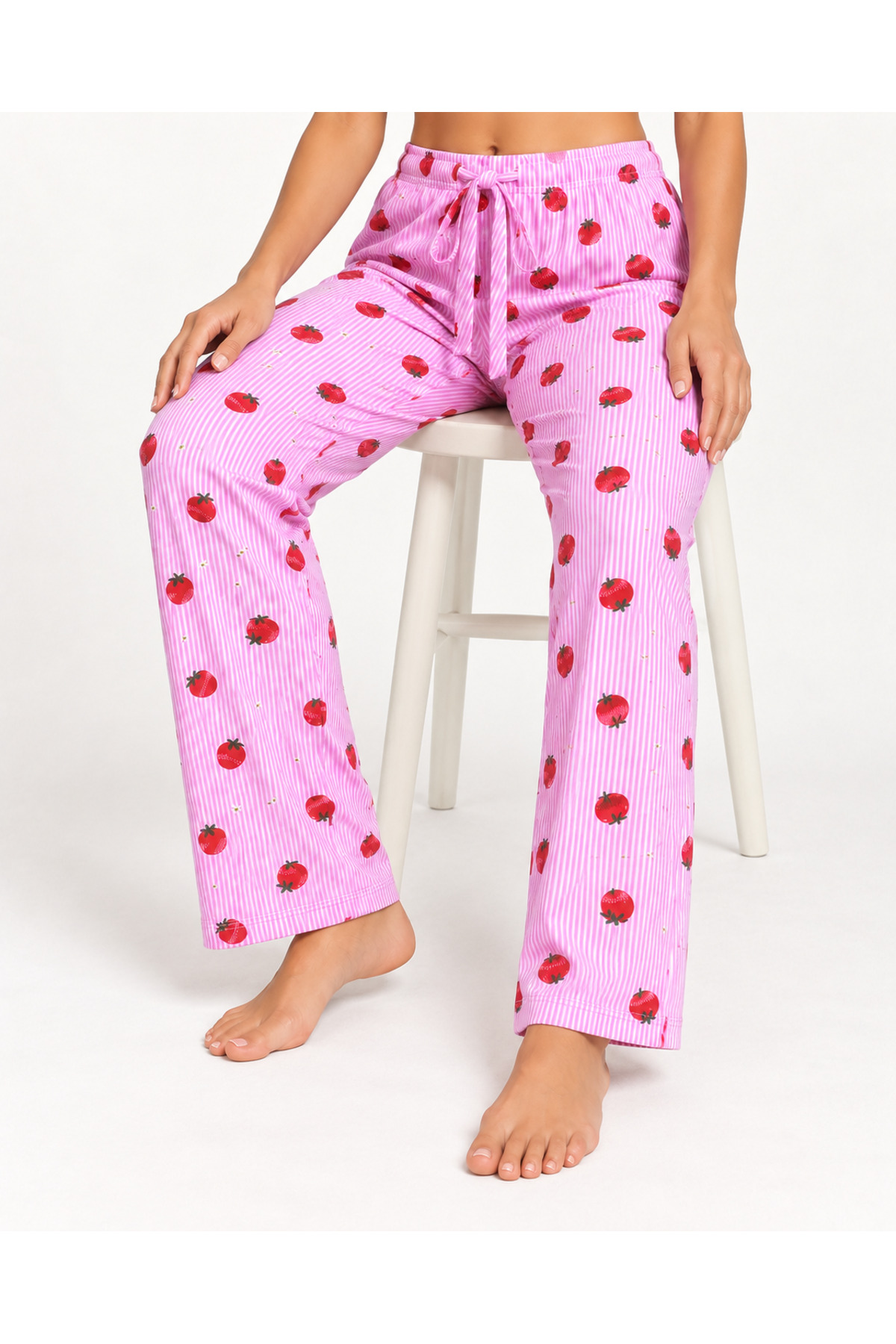 Kadın Premium Desenli Rahat Kesim Pembe Pijama Altı 4774 3