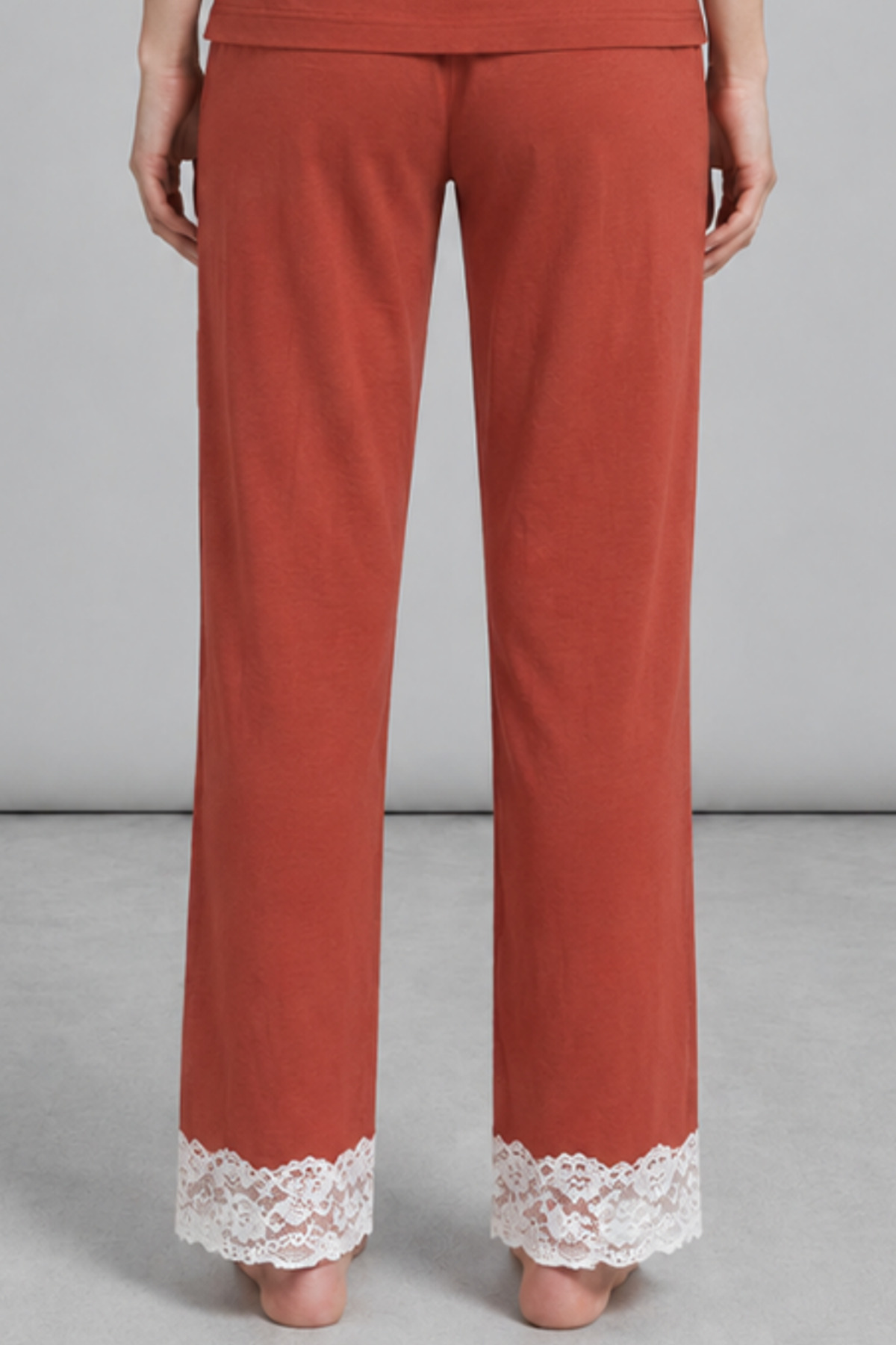Kadın Dantelli Relaxed Kırmızı Pijama Takımı 4743 6