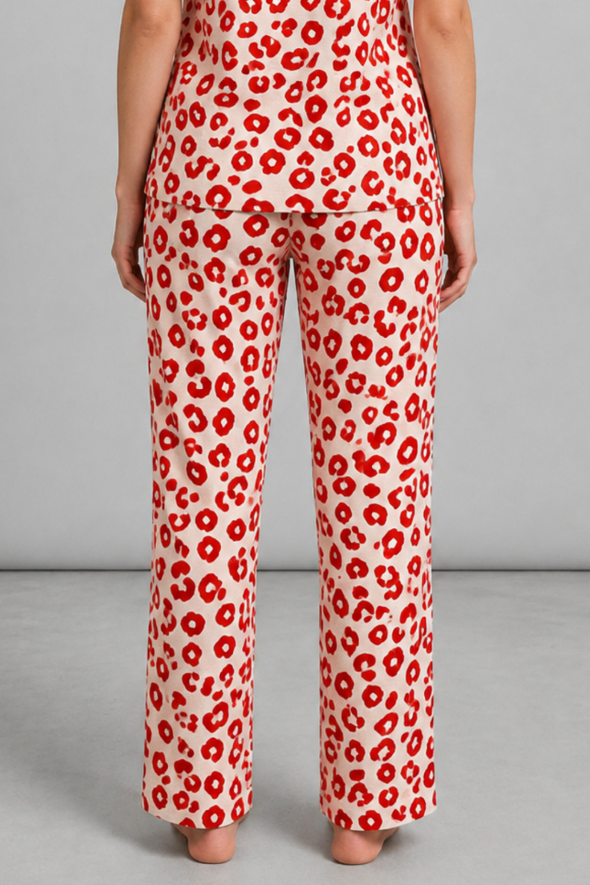 Kadın Kısa Kol Comfort Kırmızı Pijama Takımı 4725 6
