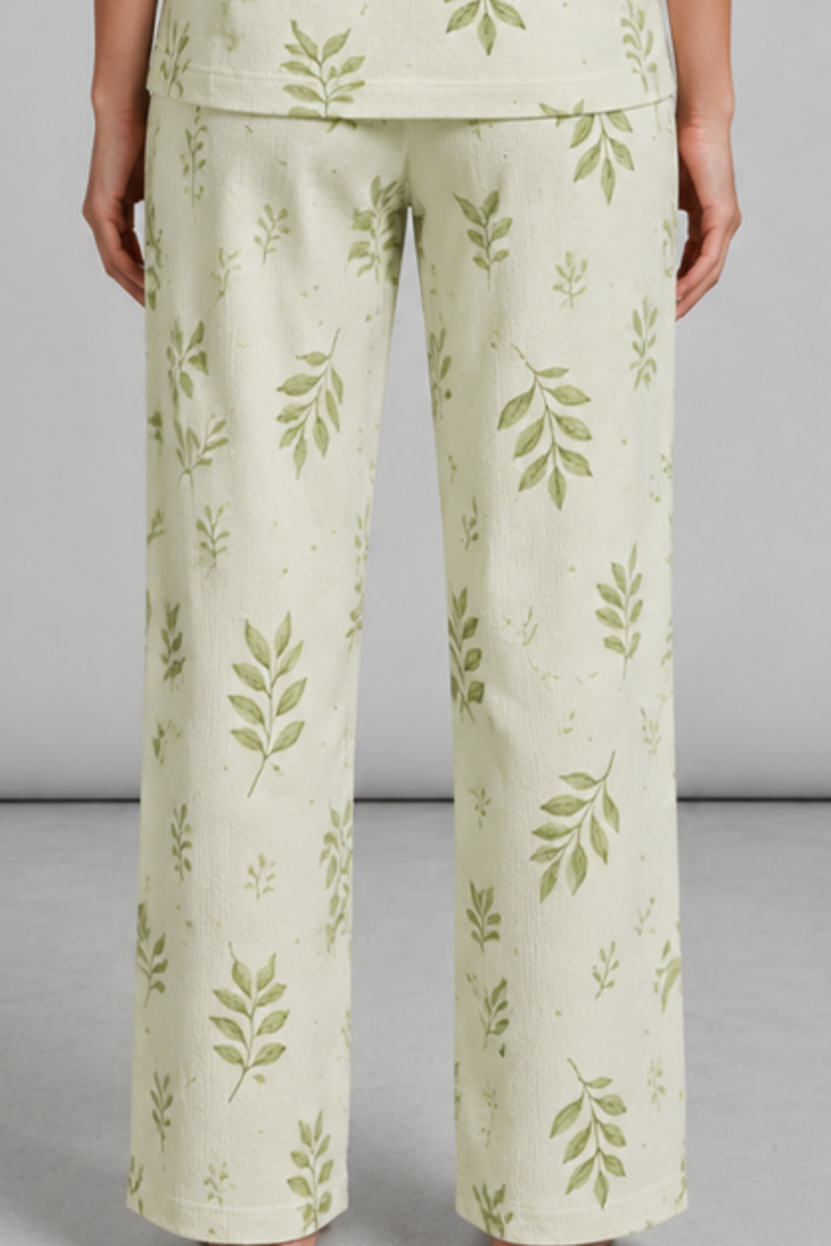 Kadın Kısa Kol Desenli Yeşil Pijama Takımı 4733 6
